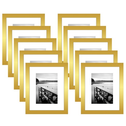  Juvale 8 Pack Gold 5x7 Floating Glass Picture Frames for  Tabletop, Pressed Flowers, Home Decor
