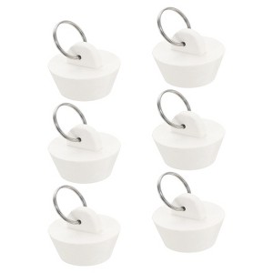 Unique Bargains Rubber Flexible Bathtub Sink Drain Stoppers with Hanging Ring 6 Pcs - 1 of 4