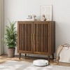 CLIHOME Sideboard Buffet Cabinet with Storage, Farmhouse Buffet Cabinet with Louvered Doors, Wood Coffee Bar Storage Cabinet - 4 of 4