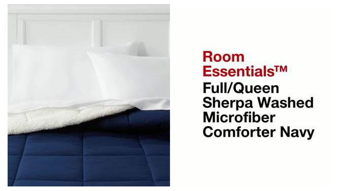 Faux Shearling Washed Microfiber Reversible Comforter - Room Essentials™, 2 of 6, play video