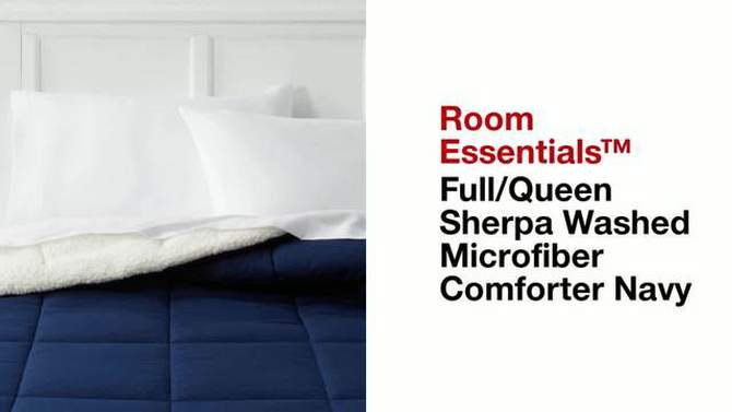 Faux Shearling Washed Microfiber Reversible Comforter - Room Essentials™, 2 of 6, play video