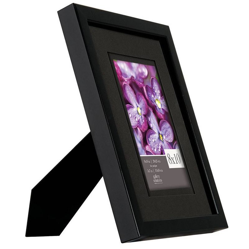 Gallery Solutions 8&#34;x10&#34; Black Tabletop Wall Frame with Double Black Mat 5&#34;x7&#34; Image, 2 of 6