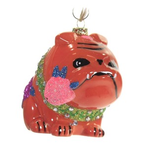 Cody Foster 4.0 Inch Retro Spring Bulldog Dog Kitsch Easter Summer Floral Tree Ornaments - 1 of 3