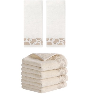 REGALWOVEN Cotton Jacquard Soft Absorbent Hand Towel for Bathroom Home 13" x 29"