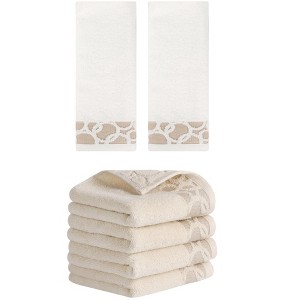 REGALWOVEN Cotton Jacquard Soft Absorbent Hand Towel for Bathroom Home 13" x 29" - 1 of 4