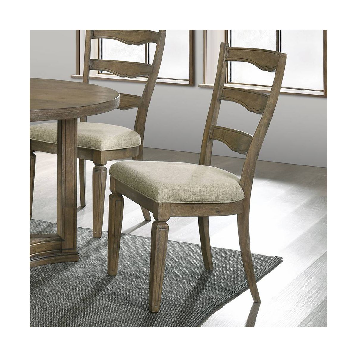 Acme Furniture Parfield Dining Chair Fabric/Weathered Oak Finish - thumbnail 9