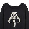 Women's - Star Wars - The Mandalorian Mando Icon Lightweight French Terry Wide Neck Long Sleeve Graphic Shirt - 2 of 4