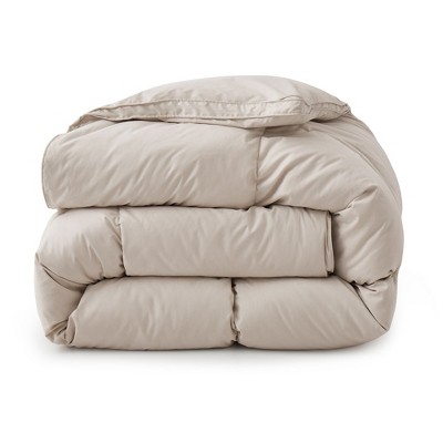 Cream Full/Queen Goose Feather Down Comforter with Soft Cover