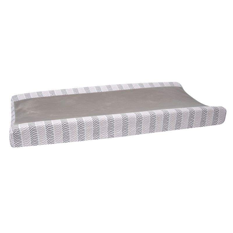 Lambs & Ivy Woodland Forest Gray Chevron Changing Pad Cover, 3 of 5