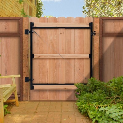 Adjustable Black Steel Frame Gate Building Kit for 60"-96" Openings