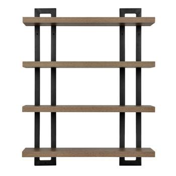 DANYA B Rhodes 34.5 in. 4-Tier Windowsill Wall Shelf with Black