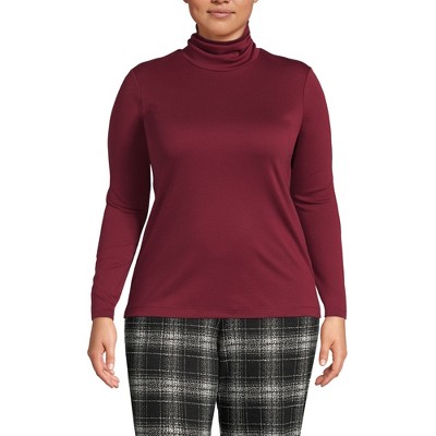 Lands' End Women's Supima Cotton Fitted Long Sleeve Turtleneck