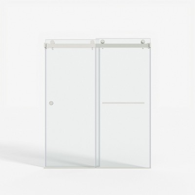 Cesicia 55-59x72 inches Brushed Nickel Double Sliding Shower Door