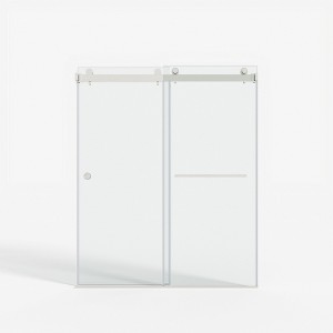 Cesicia 55-59x72 inches Brushed Nickel Double Sliding Shower Door - 1 of 4