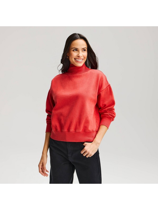 Mockneck Sweatshirt — Red · Tag size L