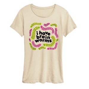 Women's - Instant Message - I Have Brain Worms Short Sleeve Graphic T-Shirt - 1 of 4