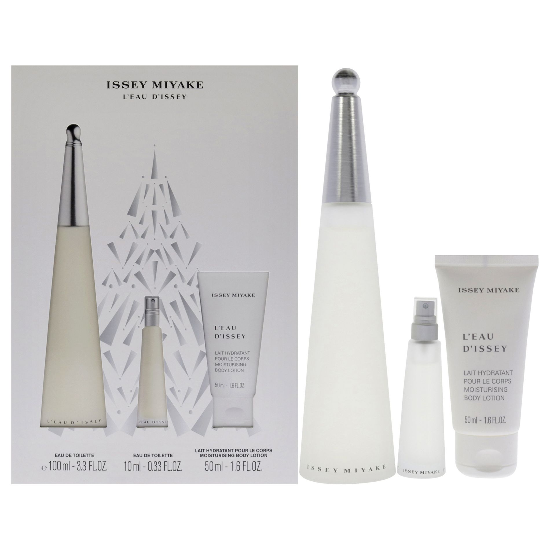 Leau Dissey by Issey Miyake for Women - 3 Pc Gift Set 3.3oz EDT Spray, 0.33oz EDT Spray, 1.6oz Body L