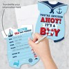 Big Dot of Happiness Ahoy It's a Boy - Shaped Fill-In Invitations - Nautical Baby Shower Invitation Cards with Envelopes - Set of 12 - 2 of 4