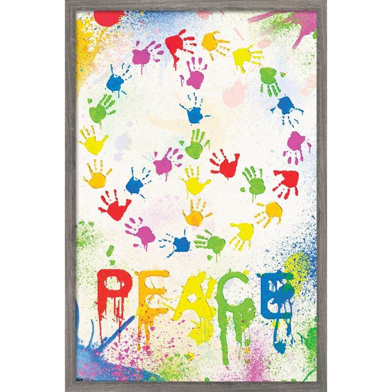 Trends International Peace Sign - Hands Framed Wall Poster Prints, 1 of 7