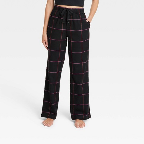 Women's Flannel Pajama Pants - Stars Above™ Black Plaid Lurex Xl : Target