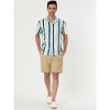 Lars Amadeus Men's Summer Striped Shirts Short Sleeves Button Down Beach Color Block Shirt - 4 of 4