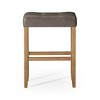 Maven Lane Harper Backless Vegan Leather Bar Stool, Weathered Oak/Grey-Set of 2 - 2 of 4