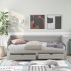 NicBex Twin to King Size Daybed with Trundle 77.2" Wooden Daybed Frame Daybed with 2 Storage Drawers for Apartment - 3 of 4