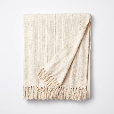 60"x86" Oversized 100% Cotton Bed Throw Light Beige - Threshold™ designed with Studio McGee