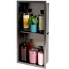 ALFI ABNP1224-BB 12Inch x 24Inch Brushed Black PVD Stainless Steel Vertical Double Shelf Shower Niche - 4 of 4
