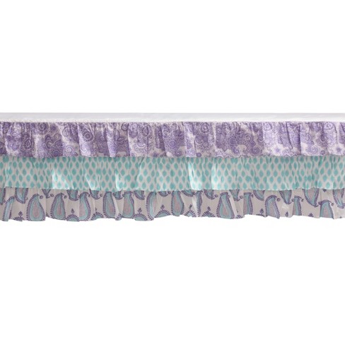 Purple ruffle hot sale crib skirt