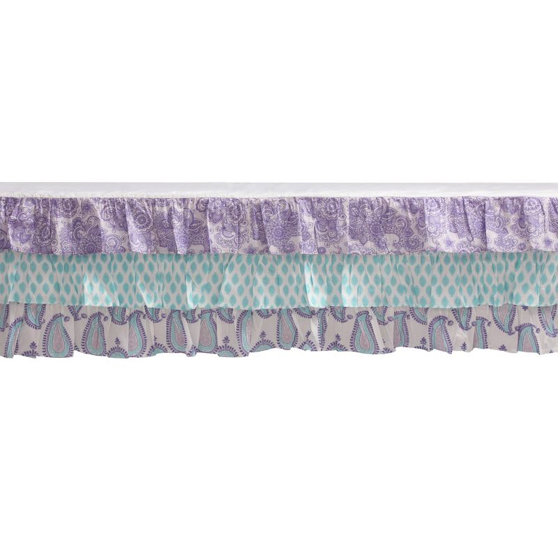Bacati - Paisley Isabella Purple Lilac Aqua 10 pc Crib Bedding Set with 2 Crib Fitted Sheets, 5 of 12