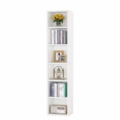 Lirago,6-Tier Corner Bookshelf with Open Display Shelves – MDF Construction – Compact Storage for Living Room, Bedroom & Bathroom