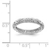 Black Bow Jewelry 3.5mm Sterling Silver Rhodium Plated Stackable Floral Band - 4 of 4