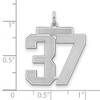 Black Bow Jewelry Sterling Silver, Jersey Collection, Large Number 37 Pendant - 2 of 4