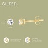 Gilded Lab-Grown Diamond Stud Earrings for Women | 925 Sterling Silver Studs and 14KT Gold 925 Plated Silver | Hypoallergenic Fine Jewelry - 4 of 4
