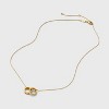 Tiny Tags 14K Gold Ion Plated Rhinestone Cubic Zirconia Mama Circle Pendant Necklace - Gold - 3 of 4