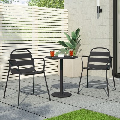 Maggift Patio Seating Sets Outdoor, Featuring Unique Design, Ideal for Chats, Perfect for Gardens, Living Spaces, Black, 24.25"*25.5"*32.75"