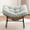 Lounge Rocking Chair,Chenille Upholstered Nursery Rocking Chair,Modern Rocking Chair with Metal Frame for Living Room,Apartment,Bedroom-Koiai - 2 of 4