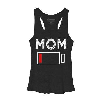 Women's Design By Humans Mom Low Battery Alert By shirtpublic Racerback Tank Top