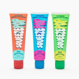 Squeeze Pop 4 oz – Sour Lollipop Tube in Watermelon, Blue Raspberry & Green Apple | Single, 3, 12 & Variety Pack - 1 of 4