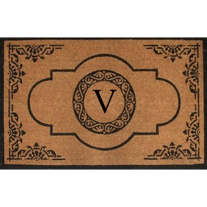 A1HC Non Slip Rubber and Natural Coir Doormat for Outdoor Entrance Front Door Mat 30x48 Monogrammed - 1 of 4