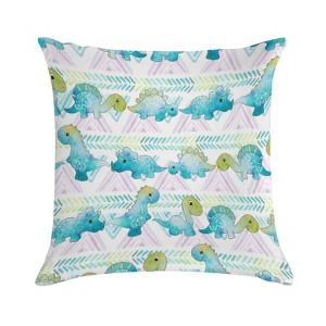 Sweet Dogs Boho Dinosaur Pillow Covers 18x18 Decorative Throw Pillows Soft Square Cushion Covers for Couch Sofa Bedroom - 1 of 1