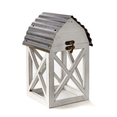 Lakeside Farmhouse Barn Christmas Tree Topper with Corrugated Metal Roof