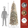 FIONECA Prelit Snow Flocked Artificial Hinged Slim Pencil Christmas Tree With Warm White LED Lights - 2 of 4