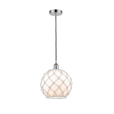 Farmhouse Rope - 1 Light Mini Pendant In Industrial Style-12.75 Inches Tall and 10 Inches Wide