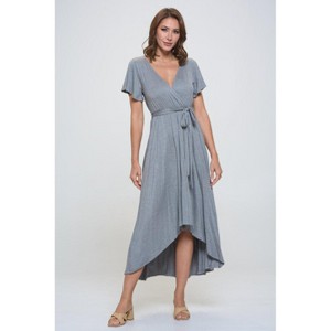 WEST K Women's Georgia Faux Wrap Dress with High-Low Hem and Tie Waist - 1 of 3