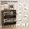 Resenkos 31.5" Walnut Shoe Cabinet, Mid-Century Modern Freestanding Shoe Cabinet, Freestanding Organizer with 2 Flip-Top Drawers Brown - 2 of 4