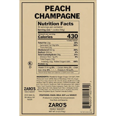 Zaro's Family Bakery 4" Peach Champagne Cake - 14oz