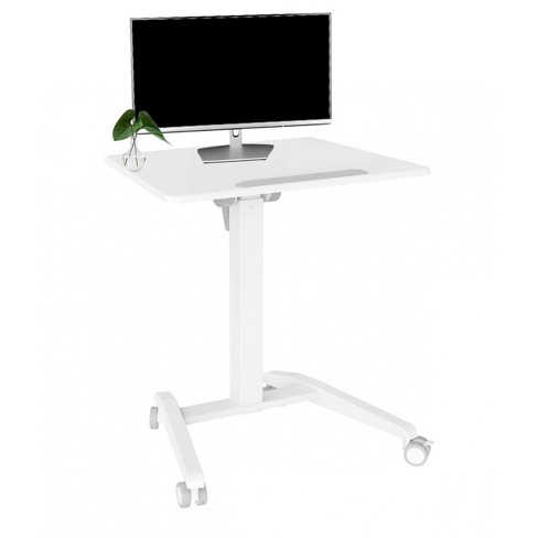 Putnam Height Adjustable Standing Desk The Twillery Co. Color (Top/Frame): Bamboo/White, Size: 48 H x 62.99 W x 23.62 D