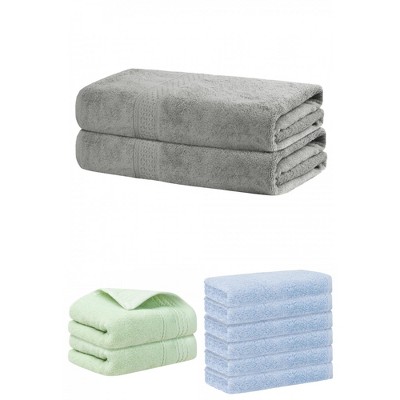 REGALWOVEN Striped Soft Absorbent Bathroom Cotton Towel Set 3 Pcs